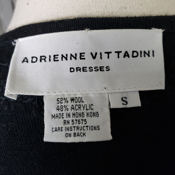 Adrienne Vittadini Long Cardigan Black W/ Hand Beaded Neckline Wool Blend Size S - Picture 8 of 8